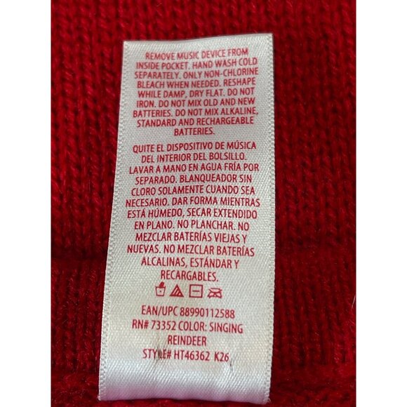 Holiday Time Women's Red Christmas Sweater Reindeer Singing Size XL - Picture 8 of 15